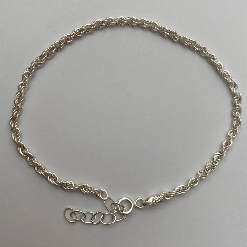 Rope chain 3mm 925 silver bracelet unisex - Picture 2 of 2